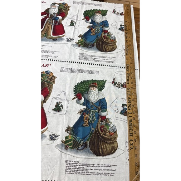 VIP Cranston Fabric Panel Father Christmas Victorian Santa St Nick 8 Appliqués - Picture 4 of 5